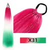 Trenzas de Hilo Plateado Trenzado para el Cabello Ez Dreadlocks Extensiones de Cola de Caballo Larga con Hilo Dorado y Plateado Trenzas de Gradiente de Colores Pelucas para Niños