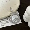 Pingente Zazakiram de Concha Branca em Prata de Lei S925 Padrão de Grama Tang Estilo Étnico Moda Versátil Corrente de Suéter de Alta Qualidade