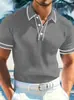 Amazon Europa Transfronterizo Hombre Nuevo Manga Corta Comercio Exterior Verano Hombre Transfronterizo Bloque de Color Raya Cuello Camisa Polo