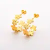 Pendientes de Acero de Titanio Estilo Ins Espigas Flores Hojas Pendientes Pendientes Pendientes de Acero Inoxidable Oro 8K Pendientes de Gama Alta para Mujeres
