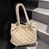 Bolso acolchado con bordado de diamantes para mujer 2025, Bolso de hombro de algodón de gran capacidad, Bolso de mano Tote Bag, Bolso Tote de gran capacidad