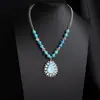 Colar Cerâmico Jingdezhen Mais Vendido, Nova Corrente para Suéter Estilo Étnico Chinês, Corda Trançada, Joia de Corrente Longa para Pescoço Retrô para Mulheres