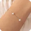 Pulsera de Trébol de Cuatro Hojas con Circonita de Comercio Exterior de Amazon, Nuevo Estilo de Moda, Lujo Ligero, Suave y Elegante, Joyería Ajustable
