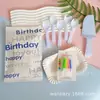 Conjunto de Talheres para Bolo de Aniversário, Prato de Polpa de Madeira Espessada com Faca e Garfo, Conjunto Combinado Espessado Descartável, Prato de Jantar, Prato para Velas
