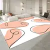 Tapete de Chão Sofá de Baía Estilo Cream Luxo Leve, Tapete Lavável Antiderrapante para Quarto ao Lado da Cama, Tapete para Mesa de Centro da Sala de Estar