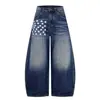 Jia Yi Ku Marca de Moda 2026 Nuevos Pantalones Curvos Estilo Americano Jeans Sueltos Retro con Diseño de Estrella, Pantalones de Pierna Ancha Únicos y Geniales