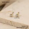 Pendientes Redondos de Zirconia de Acero Inoxidable 316 Transfronterizos para Mujer, Diseño de Nicho de Lujo Ligero, Pendientes Exquisitos Versátiles, Venta al por Mayor de Joyería