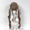 Peruca Feminina 80cm Lolita Japonesa Jk Natural Mel Chá Linho Loli Doce cos Cabelo Longo Cacheado Peruca Completa