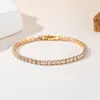 Pulseira de Raquete de Tênis com Broca de Zircônia Estilo Europeu 4.0 Cor Retenção 18K Fileira Única Joia Fronteira Amazon Hip Hop Mercadorias de Comércio Exterior