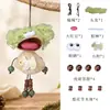 Kit de material de sonajero de cáscara de fruta natural, kit de muñeca de vaina DIY, accesorio de bolsa para adorno colgante de coche de fruta negra hecho a mano, semiacabado