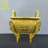 Caldeirão de Bronze para Acúmulo de Riqueza, Caldeirão Quadrado de Bronze, Prosperidade por Milhares de Anos, Decoração de Escritório, Ornamento de Caldeirão para Inauguração de Loja, Artesanato Queimador de Incenso