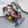 Dopamina Colorido Cordón Corto Correa para Teléfono Correa de Muñeca Tarjeta Colorida Perla Dibujos Animados Lindo de Mano Bloqueo de Color Correa de Moda