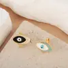 Estación Independiente Venta Caliente Cobre Microincrustación Joyería para Mujer Aceite Goteante Ojos de la Suerte Aretes Aretes Creativos Personalizados Suministro Transfronterizo