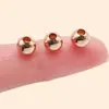 Cuentas Redondas de Agujero Grande Cuentas Chapadas en Oro Cuentas de Plata Color Metal Negro Oro Rosa Cuentas Sueltas Cuentas Espaciadoras Pulsera DIY Collar Accesorios de Joyería
