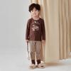 J043 Pijama para niños Conjunto de dos piezas Diseño ZYZ Lana Pull Frame Ropa para el hogar Clase A Grueso Traje de ropa interior para niños
