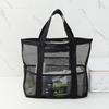 Bolsa de Playa de Malla Portátil Transfronteriza, Neceser de Almacenamiento para Viajes, Bolsa de Playa de Malla Portátil para Natación con Múltiples Bolsillos
