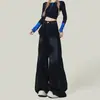 Jeans Anchos de Pierna con Nuevo Diseño de Moda Azul Grisáceo con Forma de Pera para Mujer, Pantalones Sueltos de Caída Estilo Americano de Cintura Alta