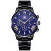 Reloj de Negocios para Hombre de Estilo Nuevo Transfronterizo Simple Escala Moda Falso Tres Ojos Correa de Acero No Mecánico Casual Calendario Reloj de Hombre