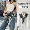 Lenço triângulo flor de caju coreana aba de bumbum acessórios em camadas femininos cinto de jeans cintura lenço de seda combinação de viagem camisa