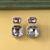 Aretes Europeos y Americanos Transfronterizos Retro Barrocos de Pedrería Geométrica Colorida, Aretes Femeninos Simples de Alta Gama