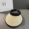 Sombrero de Sol de Ala Ancha con Parte Superior Abierta, Sombrero Parasol con Recubrimiento Negro para Mujer, Sombrero de Sol Transpirable Estilo Diadema con Protección UV para Verano