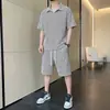 2026 Transfronterizo Nuevo Producto Verano Hombres Marca de Tendencia Lujo Ligero Moda Hilo Plateado Jacquard Pantalones Cortos tipo Polo Gris Oscuro Hecho a Pedido