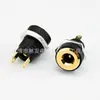 35135 Rosca Dorada Chapada DC-022B Agujero Redondo de 2 Pines Enchufe Hembra para Corriente Continua Enchufe de Alimentación Plug-In 1.3 Pines