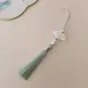 Guanshan Yue recomienda abanico de ácido acético con borla de 18 cm marcapáginas con pincho de perla linterna accesorios para ropa Hanfu cheongsam infantil