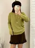 Suéter feminino gola redonda plus size, blusa básica para mulheres, outono e inverno 2026, top de malha de corte solto para mulheres plus size