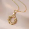Colar Feminino Estilo Coreano e Japonês Trendy Nicho Zircônia Rosquinha Estilo Ins Aço Titânio