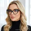 Gafas Retro Ojo de Gato Anti Luz Azul Moda Europea y Americana Gafas Planas Transfronterizas para Mujeres con Rostros Grandes para Hacerlos Ver Más Delgados y Pueden Equiparse con Gafas Planas para Miopía