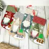Calcetín Navideño Grande Nuevo Muñeco de Anciano sin Rostro Calcetines de Lino Navideños Tridimensionales Bolsa de Dulces Bolsa de Regalo Colgante
