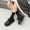 Sapatos Loafer de Sola Grossa para Mulheres 2026 Nova Coleção Início da Primavera Versátil Confortável Estilo Britânico Sapatos de Couro com Cadarço Retrô Casual Tendência