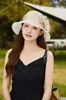 Sombrero de Pescador de Organza Floral de Ala Ancha para Mujer, Sombrero Elegante y con Estilo para Protección Solar, Sombrero de Playa de Moda para Viajes