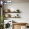 Azulejos brancos nórdicos brilhantes 100*300mm para paredes de cozinha e banheiro, borda chanfrada, azulejos tipo pão de cor sólida, azulejos cerâmicos para exportação