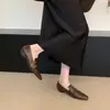 Primer Encuentro Temporada 2026 Otoño/Invierno Nueva Colección: Mocasines Retro de Tacón Grueso para Mujer, Versátiles y Adelgazantes, Zapatos de Piel Estilo Británico