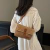 Advanced Sense Simple Bolsa Quadrada Pequena de Palha Estilo Coreano 2025 Nova Moda Bolsa de Ombro Nicho Casual Bolsa Transversal