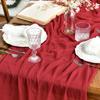 Toalha de Mesa Musselina Country Boêmia Musselina Noiva Festa de Casamento Chá Gaze Decoração Centro de Mesa