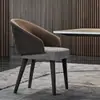 Cadeira de jantar italiana Cadeira de madeira maciça doméstica simples moderna Restaurante casual moderno Moda Creative Encosto Tecnologia Cadeira de pano