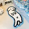 Alfombra flocado de perro de dibujos animados lindo, alfombra de mesita de noche, alfombra decorativa de felpa antideslizante para dormitorio infantil, uso en sala de estar del hogar, forma única