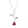 Collar romántico de rosas para San Valentín, con colgante de flor estéreo, cadena para clavícula, regalo para novia.