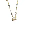Collar con Candado de Larga Vida de Goteo de Aceite Esmaltado Estilo Chino para Mujer, Pulsera de Flor de Calabaza Elegante de Moda de Lujo Ligero, Nuevo Estilo
