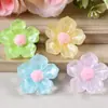 Serie de Flores Luminosas Material de Resina DIY Accesorios Pinzas para el Cabello Adornos para el Cabello Imanes para Refrigerador Flores Coloridas Decorativas de Doble Capa Venta al por Mayor