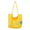 Bolsa de ombro com estampa de letras Dopamine fashion, grande capacidade, bolsa de mão casual descontraída, bolsa de lona versátil para compras e viagens