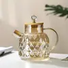 Olla Lanling Vidrio Engrosado Taza para Jugos Tetera de Flores Vidrio de Borosilicato Alto Resistente a Altas Temperaturas Gran Capacidad Hervidor de Agua Fría