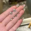 Set Combinado Minimalista Nicho Corazón Plata S925 Aretes Nuevos Modernos Pequeños Exquisitos Aretes Corazón Durazno Accesorios Personalizados para la Oreja