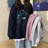Sudadera con capucha para mujer 2026 Otoño Nuevo Estilo Coreano Estampado de letras Delgada Estudiante Versátil Holgada Superior Chaqueta para mujer