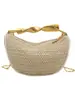 Bolso de Playa Tejido de Metal con Asa, Nuevo 2025 para Mujer, Bolso de Paja Semicircular, Diseño de Nicho