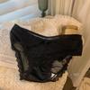 Calzones para Mujer de Malla Traslúcida con Patrón Retro Francés, Encaje Sexy, Alta Elasticidad, Cómodos, Cintura Media, Algodón en la Entrepierna