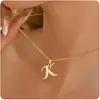Collar con Colgante de 26 Letras Inglesas Transfronterizo Nuevo Producto Europeo y Americano Cadena para Clavícula Elegante Versátil para Mujer Diseño Diario Estilo Occidental